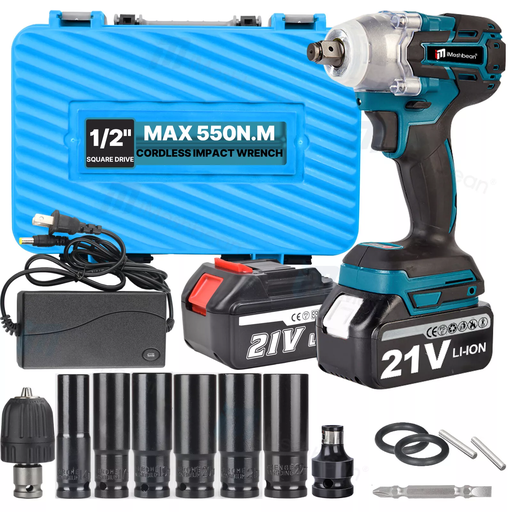 [GJ21259] Cordless Electric Impact Wrench Nut Gun 1/2'' High Power Drill Driver