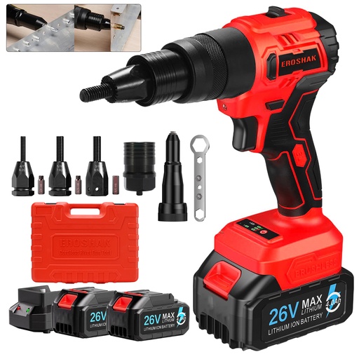 [GJ22759] 2in 1 Cordless Rivet Gun Electric Riveter Brushless Riveting Tool