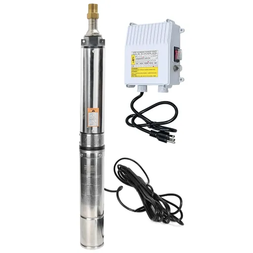 [PU22134] 1/2 HP 4 inch Deep Well Submersible Pump 110V 25GPM 207FT Lift 33FT Cord 1.25 inch NPT Discharge With Control Box
