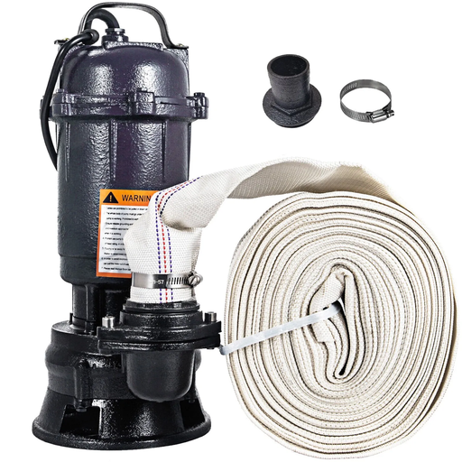 [PU22113] 2HP Submersible Sump Pump 220V Cast Iron Sewage Pump 6498GPH w/66ft HOSE