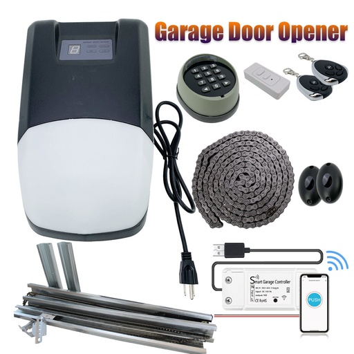 [DL22883] 3/4HP 750LB Garage Door Opener Wifi Chain Drive Motor Ultra-Quiet With Keypad Remote