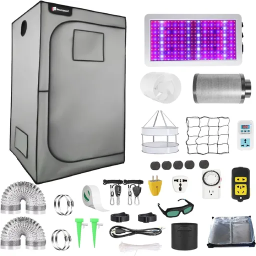 [AG23223-23544] 4 x 4 Grow Tent Kit With LED Lights Complete Grow Kit With Air Filter 48" x 48" x 80"
