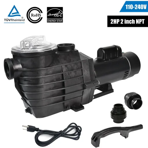 [PU06457-0706] 2HP Inground Swimming Pool Pump 110-240V 6500GPH 85FT Head Lift 2" NPT Connectors
