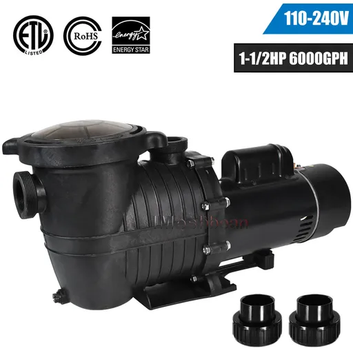 [PU20469] 1.5HP Inground Swimming Pool Pump 115-230V Dual Voltge 6000GPH 69FT Head Lift With Strainer Basket 1.5" NPT Connectors