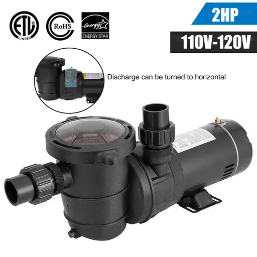 [PU20466] 2HP Inground Swimming Pool Pump 115V 5400GPH 49FT Head Lift With Strainer Basket 1.5" NPT Connectors
