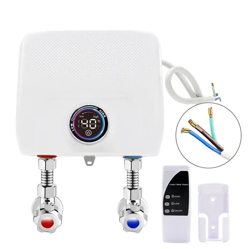 [KY23321] 220V Tankless Electric Water Heater Instant With Remote LED Display 6500W