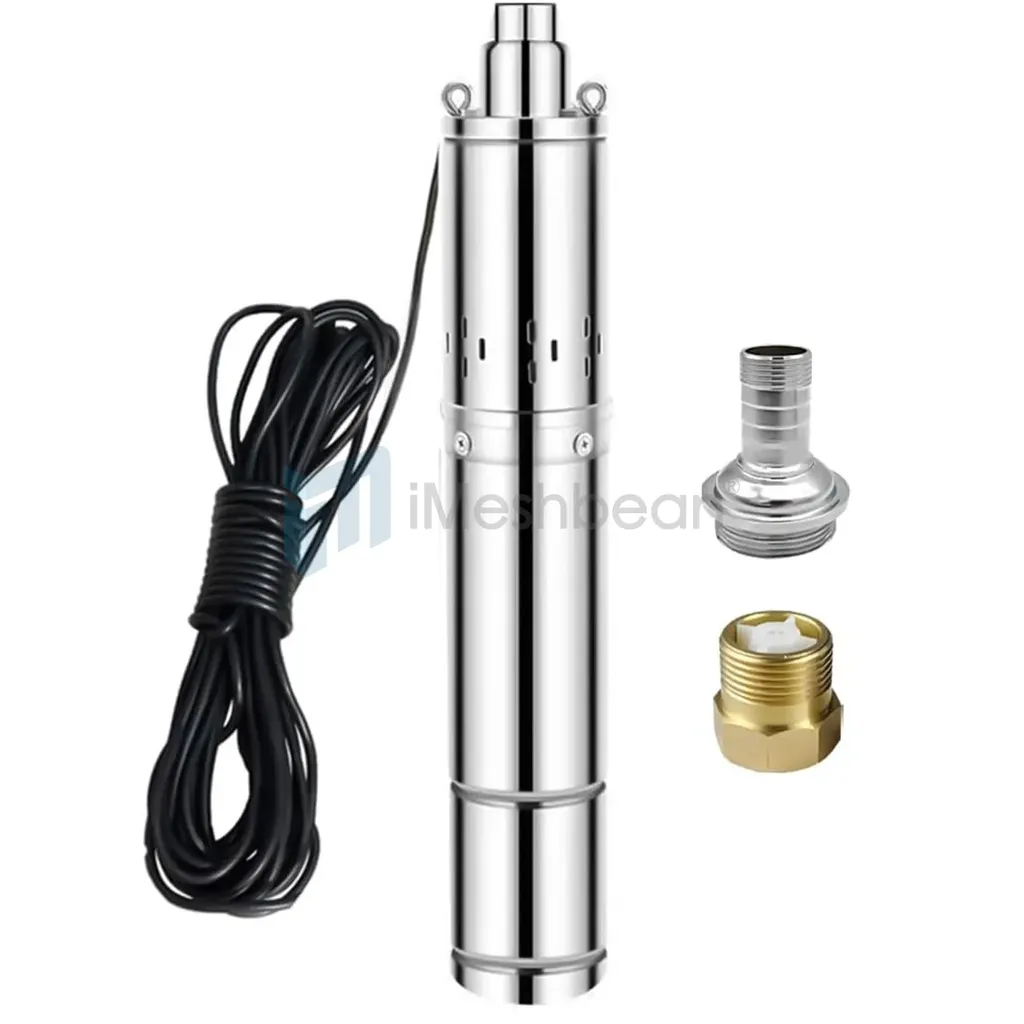 1/2 HP 4 inch Deep Well Submersible Pump 220V 9GPM 328FT Lift 33FT Cord ...