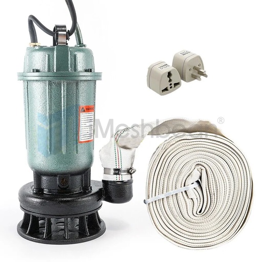 [PU20011] 3/4HP 220V Cast Iron Sewage Submersibl Pump 3000GPH w/66ft HOSE Float Switch