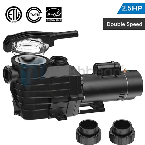 [PU08146] 2.5 HP 2 Speed 2" NPT Inground Swimming Spa Pool Pump 9000/4140 GPH 220-240V