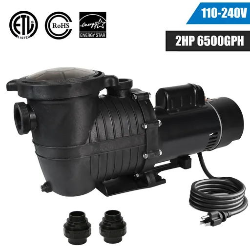[PU05555B-07065] 2HP Inground Swimming Pool Pump 115-230V Dual Voltge 5520GPH With Strainer Basket NPT Connectors
