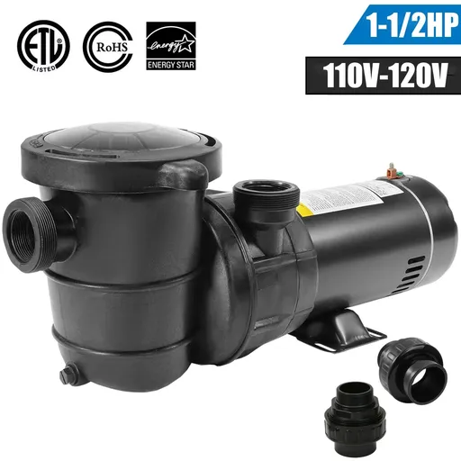 [PU06700-07065] 2HP Swimming Pool Pump 110-120V 5400GPH 49FT Head Lift 1.5" NPT Connectors