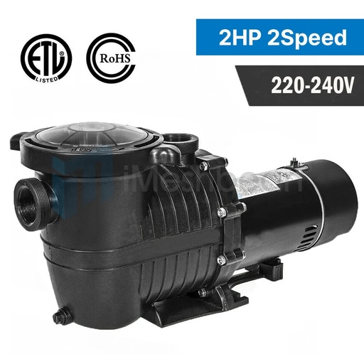 [PU06241A] 2HP 2 Speed 230V High-Flo IN-GROUND Swimming Pool Pump Motor Strainer