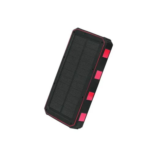 [PB08138] 900,000mAh Solar Power Bank Charger Portable External Battery LED Light, Red
