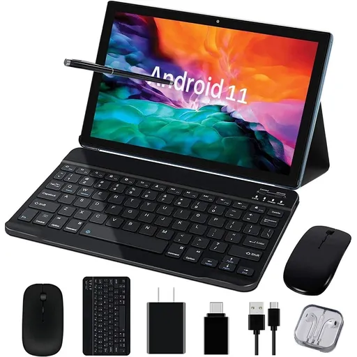 [QZ20245] 10 In Android 11 Deca core 4G Tablet Computer PC Wifi Bundle Keyboard Case 256GB