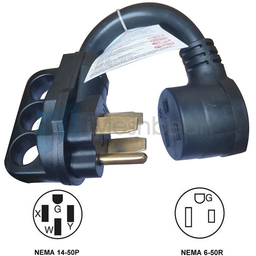 [PC06997] Welding Adapter Cord NEMA 14-50P to 6-50R 50A 250V Power Adapter 8 AWG EV Welder