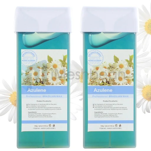 [WH07921*2] 200g Azulene Roll On Wax-Wax Heater Roller Depilatory Roll on Wax Warmer Cartrid