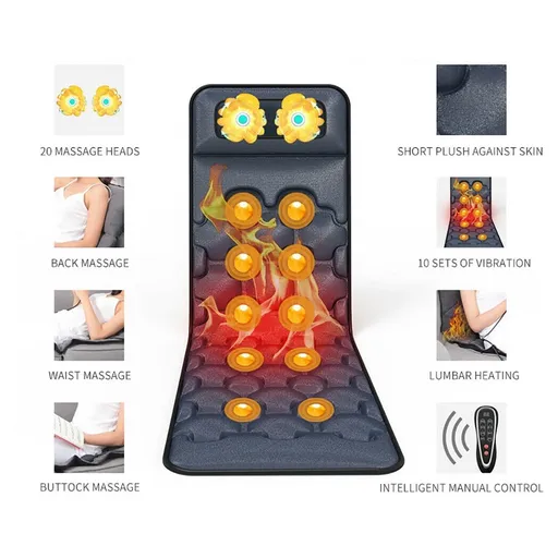 [NF07865] Massage Mat Shiatsu Heated Neck Massager Shoulder Back Leg Full Body Pain Relief