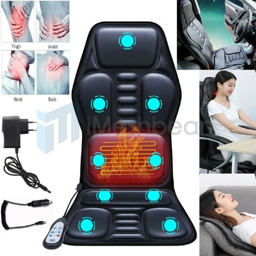 [NF08266] Massage Chair Cushion Massage Pad Mat Vibration Massager Seat Back Heat Office