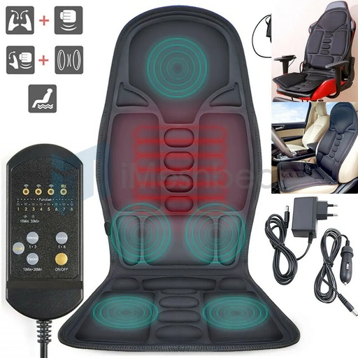 [NF08265] Back & Neck Massager for Chair-Vibration kneading Massage Seat Cushion Pad w/ Heat