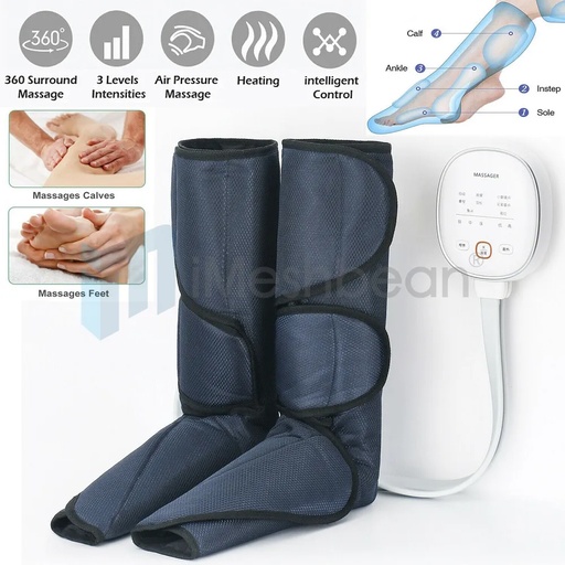 [NF07875] Leg & Foot Air Compression Massager Calf Feet Pain Relief w/ Heat and 6 Modes