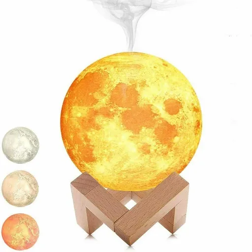 [HU06885] Aromatherapy Mist Maker USB Light 3D Moon Lamp 880mL Ultrasonic Humidifier With Rechargerable Battery