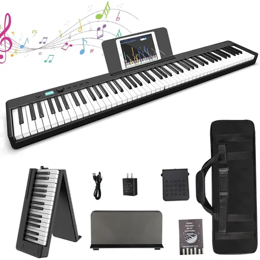 [KD20114] 88 Key Piano Keyboard Beginner Electric Digital Piano With Semi Weighted Keys Pedal Power Supply and Bag