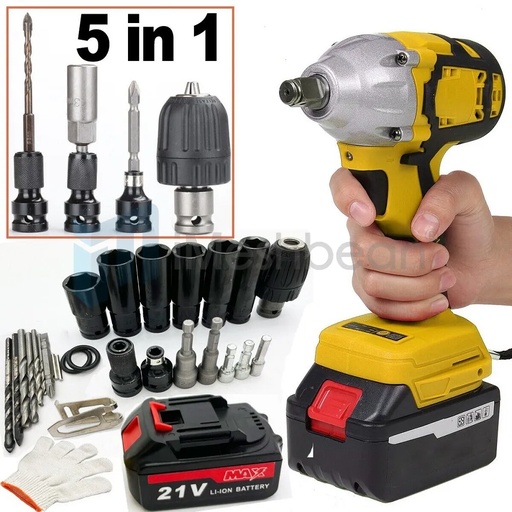 [GJ09801] 520Nm 1/2" Electric Impact Wrench Cordless Brushless gun W/ Battery Driver Tool