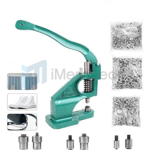 [KR07299] Grommet Eyelet Hole Punch Machine Hand Press Tool Banner Bag+3 Dies+1500Grommets