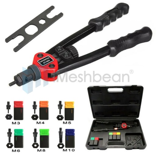 [KR06657] Rivet Nut Gun Kit Rivnut Setting Tools Nut Setter Tool Hand Blind Riveter