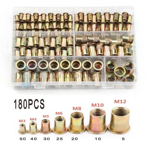 [KR06655] 180pcs Rivet Gun Kit Rivnut Thread Setting Tools Nut Setter Tool