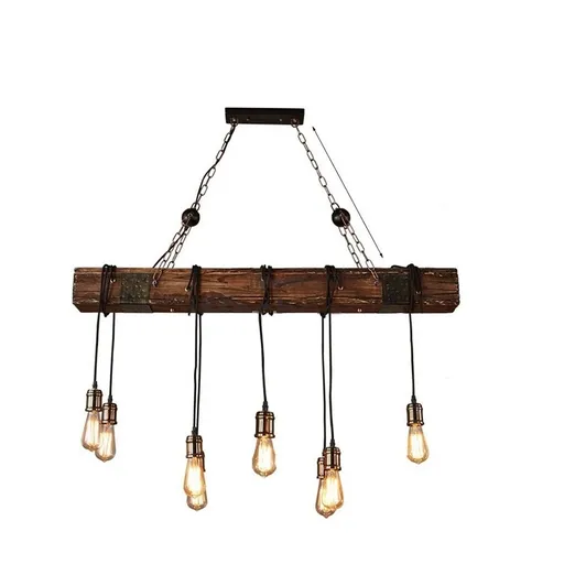 [FW09560] 38" Rustic Farmhouse Furniture Wood Chandelier Pendant Lighting Fixture Kitchen