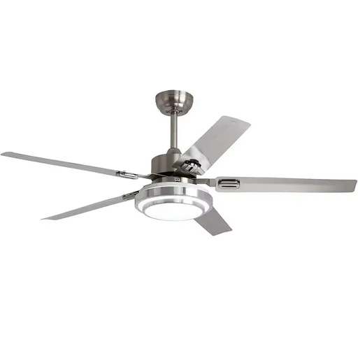 [FW09481] Ceiling Fan Light 52'' Stainless Steel 5-Blades LED Fan Lamp w/ Remote Control