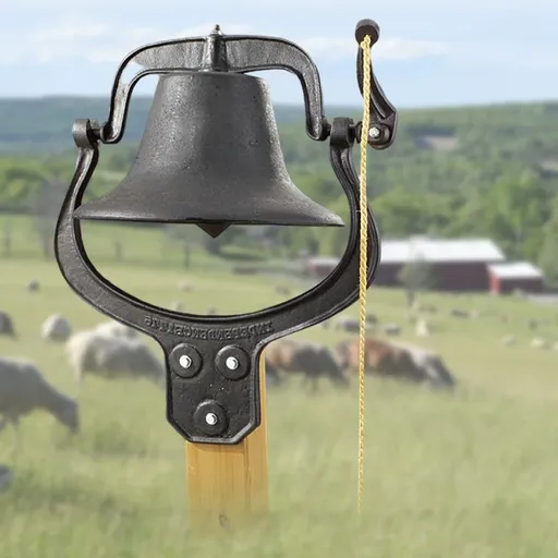 [FD09156] 24X22" Large Church School Antique Vintage Style Large Cast Iron Dinner Bell