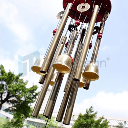 [702-QA025] Large Wind Chimes 10 Tube 5 Bells Metal Church Bell Outdoor Garden Decor