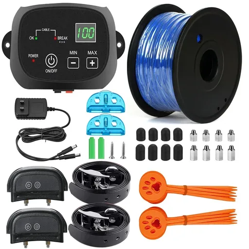 [DT09107] Wireless Electric Dog Fence Pet Containment System Shock Collar For 2 Dogs