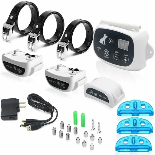 [DT08217] Wireless Dog Fence Pet Containment System Waterproof Training Collars for 3 Dogs