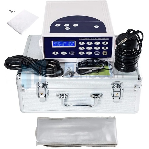 [191-IF002A] Detox Foot Bath Spa Machine Kit Cell Ion Ionic Aqua w/Case Cleanse Fir Belt