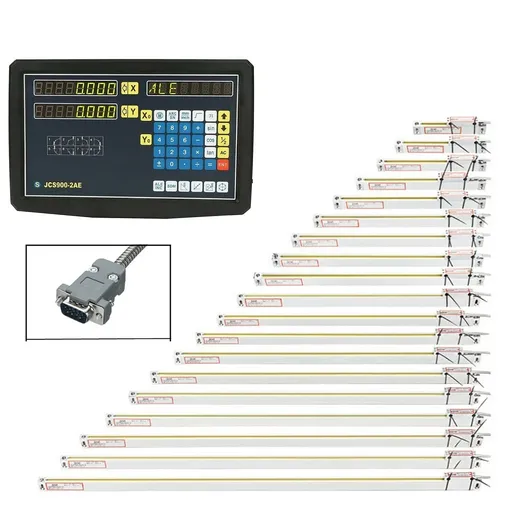 [RZ07067-69-87] 2 Axis Digital Readout+ Scale Kit For Milling Lathe Machine + Precision Linear
