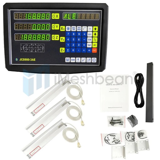 [RZ07068-69-75-87] 3 Axis Digital Readout+ 3 Scale Kit For Milling Lathe Machine Precision Linear
