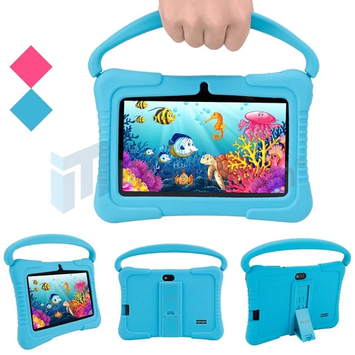 [QZ07965] Android 9.1 7" HD 64GB Kids Tablet PC Dual Camera Quad-core Bundle Case