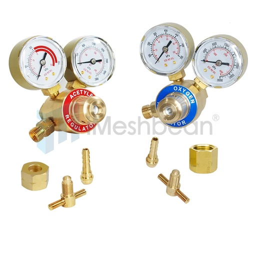 [105-WE402] Solid Brass OXYGEN ACETYLENE Regulators 4 Welding Fit Victor Gas Torch Cutting