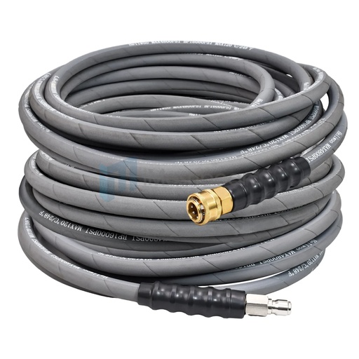 [GS20419] 100ft Pressure Washer Hose 4000PSI Non-Marking 3/8" Couplers Hot&Cold Water 275F