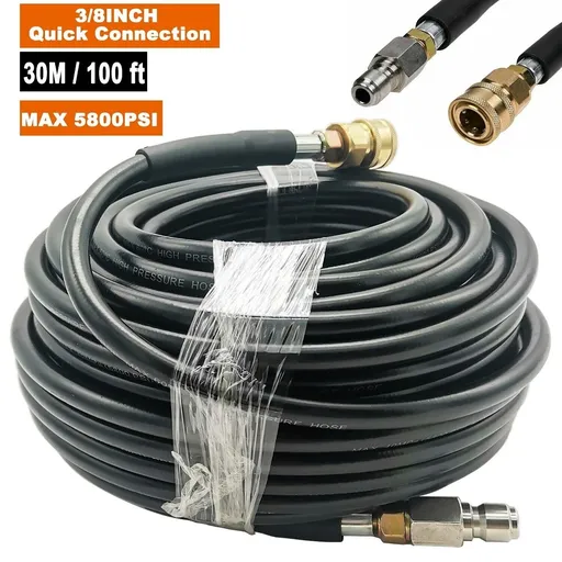 [GS09849B] 100ft Replacement/Extension Hose w/ 3/8 In QC Connection 5800PSI Pressure Washer