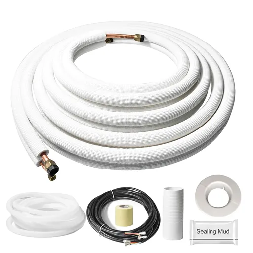[GS09564] 1/4"x3/8"x25ft Insulated Copper Ductless Mini Split Line Set w/28FT Control Wire