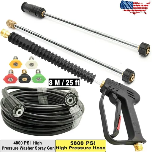 [GS07971] 4000psi Car Power High Pressure Washer Gun Wand Lance Spray Tips Turbo Nozzles