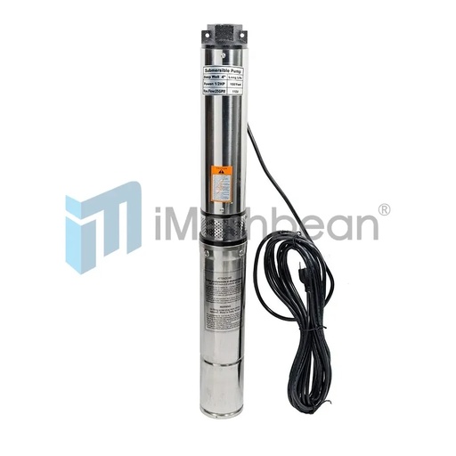 [154-PU004C] iMeshbean 1/2HP Submersible Pump, 4" Deep Well, 110V, 25 GPM, 150FT Head, long life