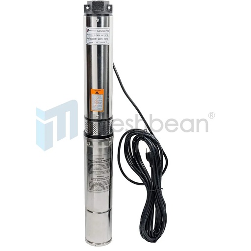 [154-PU001] iMeshbean 1HP Submersible Pump, 4" Deep Well, 220V, 33 GPM, 207 ft MAX Long Life