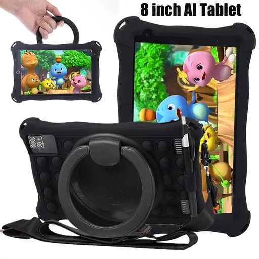 [QZ20875] 8 Inch Android 9 Octa-core HD AI Tablet Computer PC Wifi Bundle Case 64G w/Strap