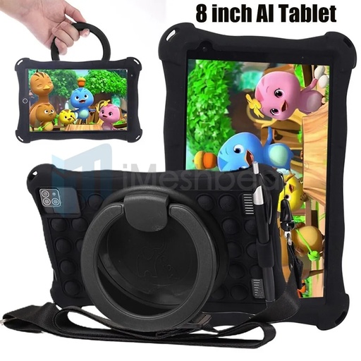 [QZ20875] 8 Inch Android 9 Octa-core HD AI Tablet Computer PC Wifi Bundle Case 64G w/Strap