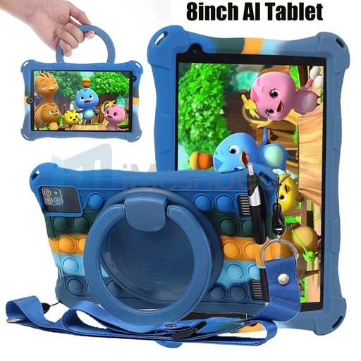 [QZ20877] 8 Inch Android 9 Octa-core HD AI Tablet Computer PC Wifi Bundle Case 64G w/Strap